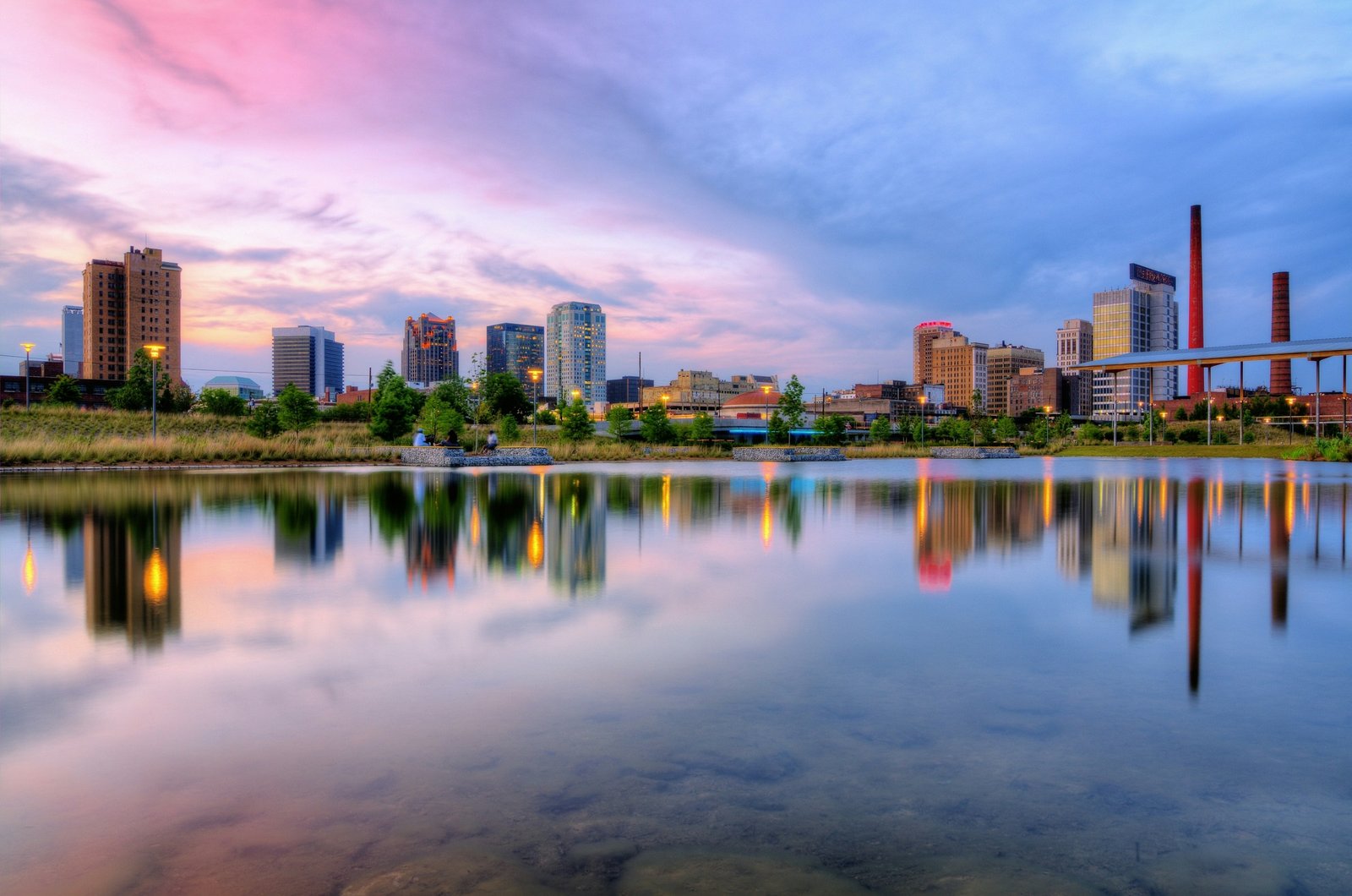 Birmingham skyline and waterfront at sunset representing Alabama statewide wholesale delivery markets