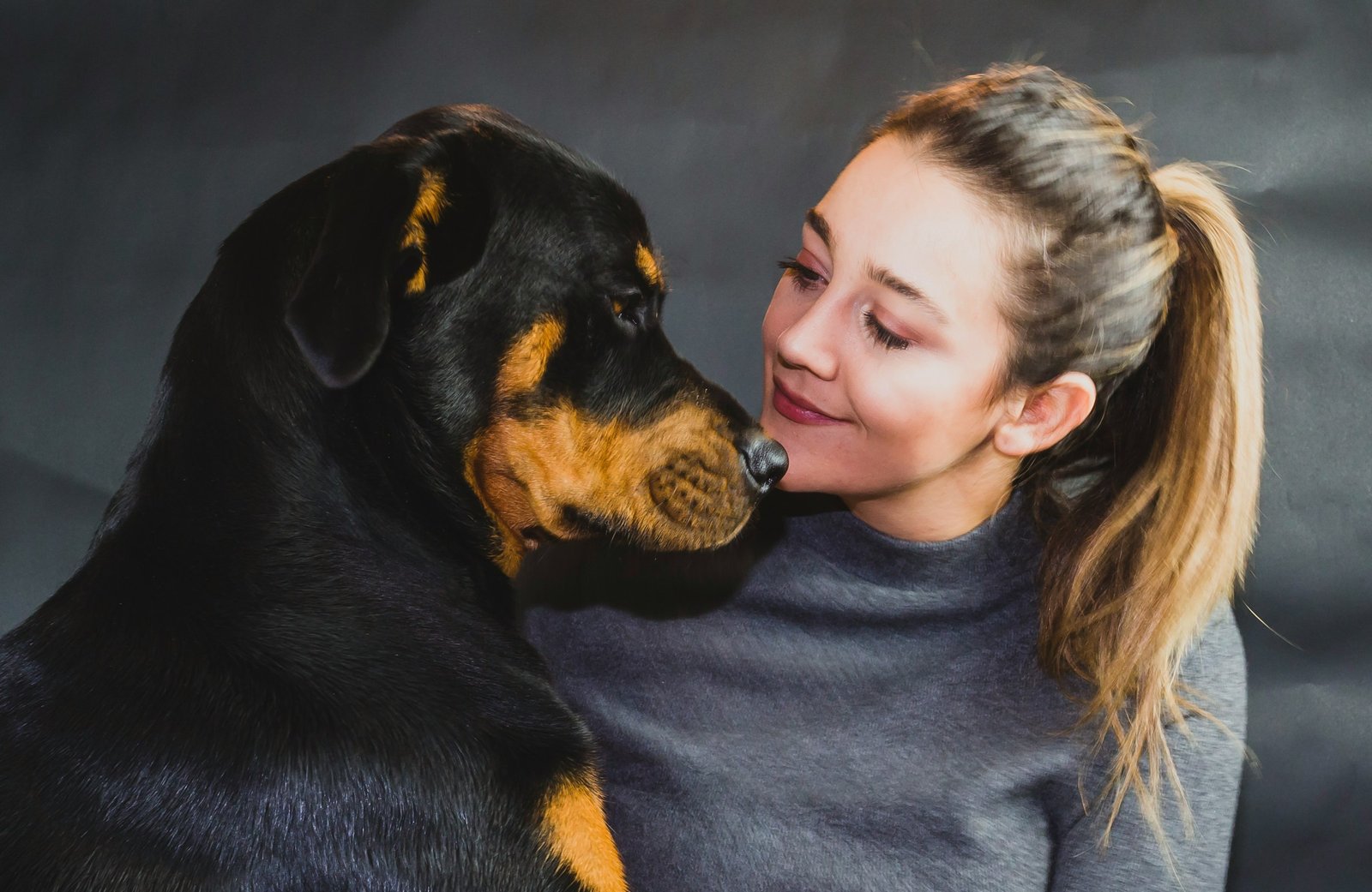 Rottweiler beside a person representing active dog-owning households in Kennesaw